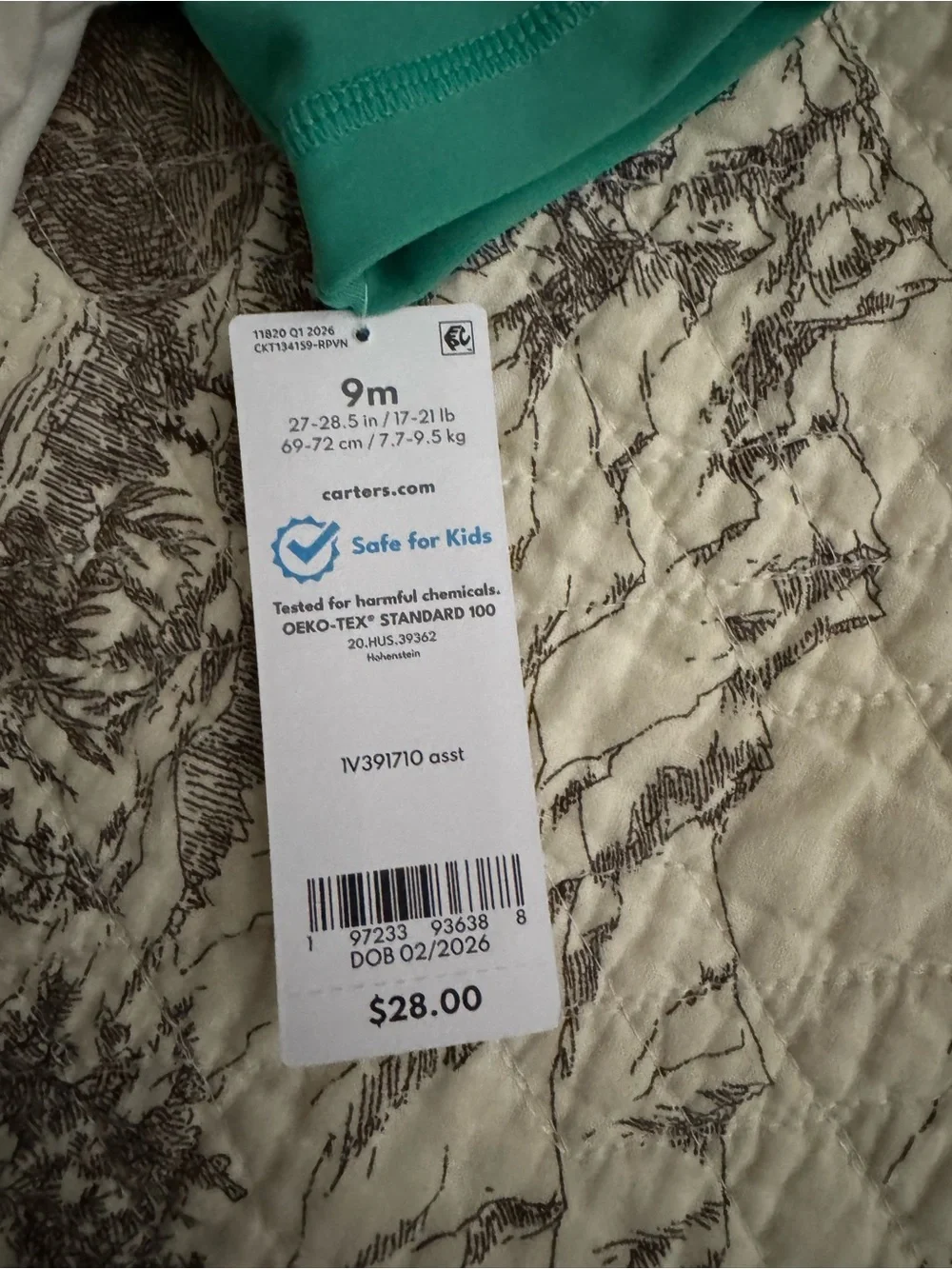 Carter's Teal & White Shark Two-Piece Rash Guard Swim Set